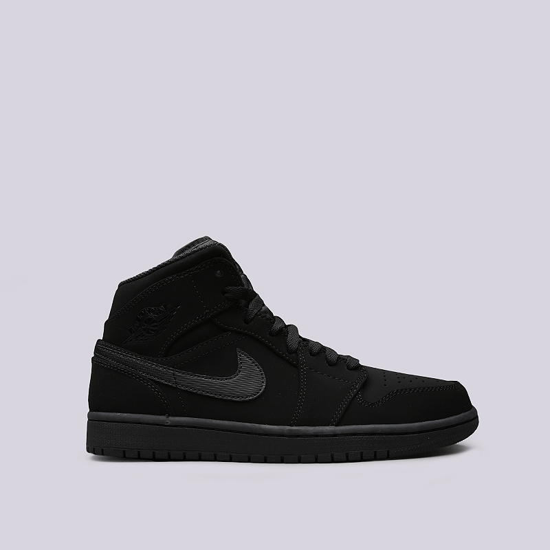 мужские черные кроссовки Jordan 1 Mid 554724-040 - цена, описание, фото 1